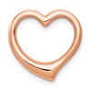 10K Rose Gold Polished 15mm Large Floating Heart Chain Slide