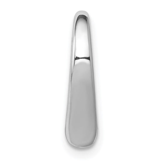 10K White Gold Polished 15mm Large Floating Heart Chain Slide