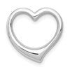 10K White Gold Polished 15mm Large Floating Heart Chain Slide