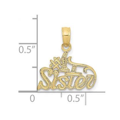 10k #1 SISTER Pendant