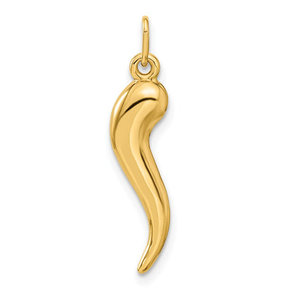 10k 3-D Italian Horn Charm
