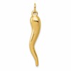10k Large 3-D Italian Horn Charm