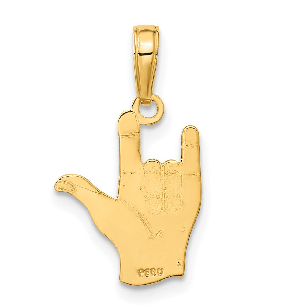 10K I Love You Hand / Sign Language Pendant