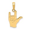 10K I Love You Hand / Sign Language Pendant