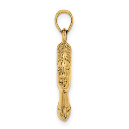 10k 3-D Nefertiti Pendant