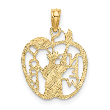 10k Cut-out NEW YORK with Statue of Liberty in Apple Charm