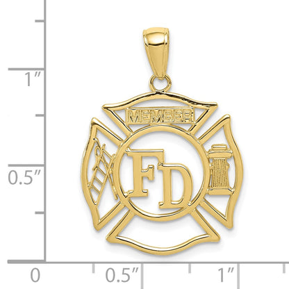 10k FD MEMBER in Shield Cut-out Pendant