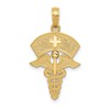 10k Caduceus with Nurses Cap Pendant
