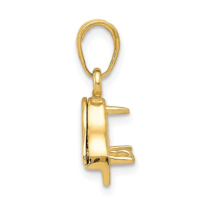 10k 3-D Lid Opens Grand Piano Pendant