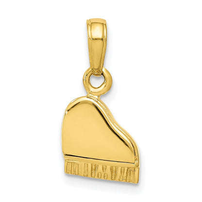 10k 3-D Lid Opens Grand Piano Pendant