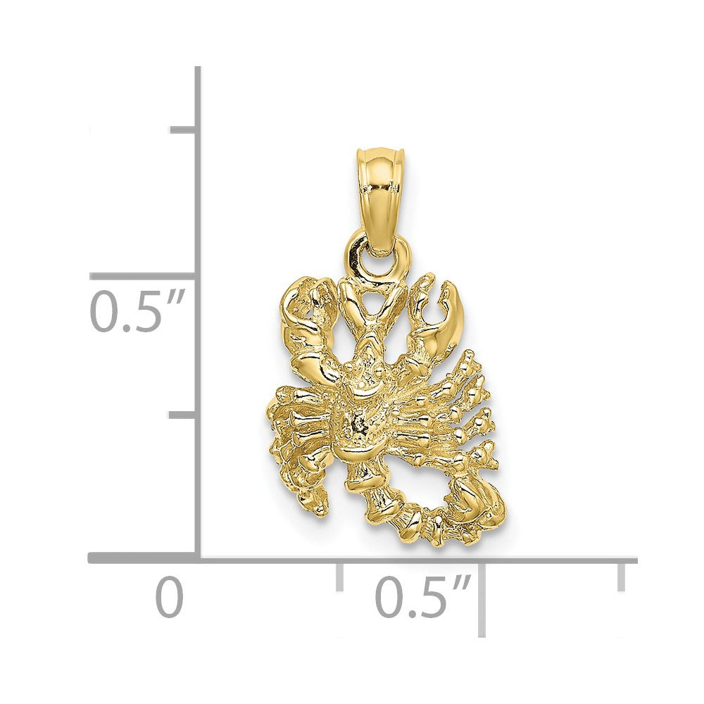 10K 3-D Scorpio Zodiac Pendant