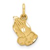 10K Satin Diamond-cut Praying Hands Charm