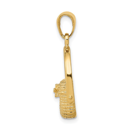 10k 2-D Large Nantucket Basket Pendant