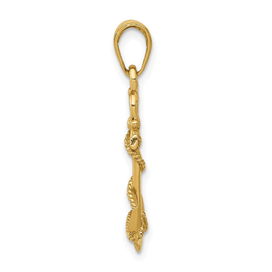 10K 3-D Anchor with Shackle and Entwined Rope Pendant