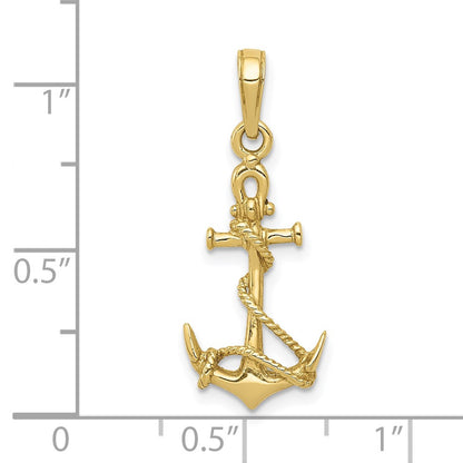 10K 3-D Anchor with Shackle and Entwined Rope Pendant