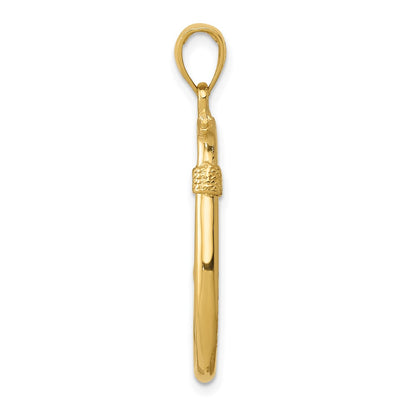 10K 3-D Fish Hook Pendant