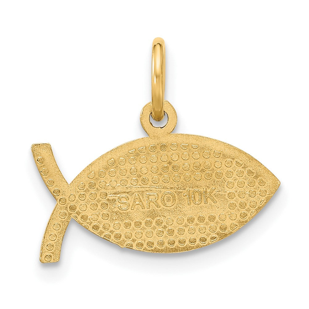 10K Ichthus Fish With JESUS Center Pendant