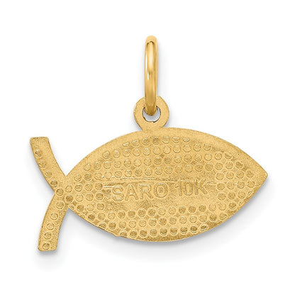 10K Ichthus Fish With JESUS Center Pendant