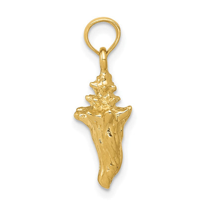 10k 3-D Conch Shell Charm