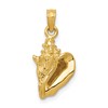 10k 3-D Conch Shell Charm