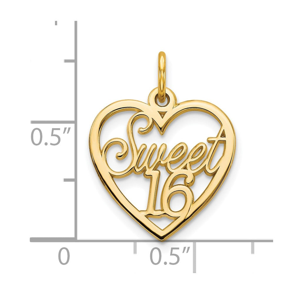 10K SWEET 16 in Heart Charm