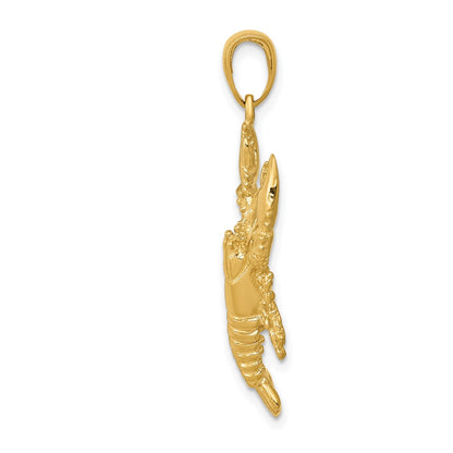 10k Large Polished Lobster Pendant