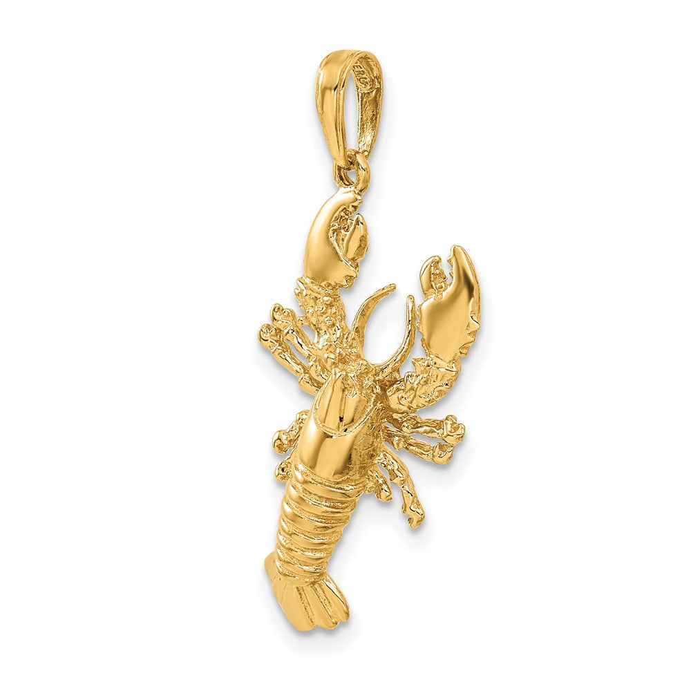 10k Large Polished Lobster Pendant