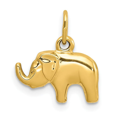 10k Polished 3-D Elephant Charm