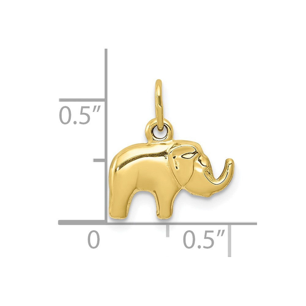 10k Polished 3-D Elephant Charm