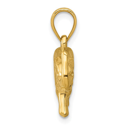 10k Polished 3-D Elephant Pendant