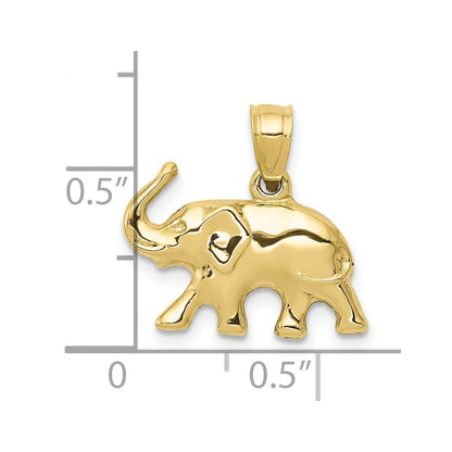 10k Polished 3-D Elephant Pendant