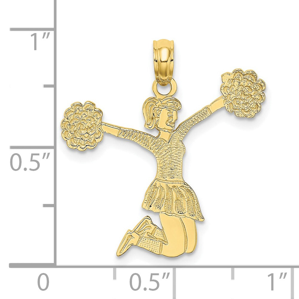 10k Cheerleader Jumping with Pom-Poms Charm