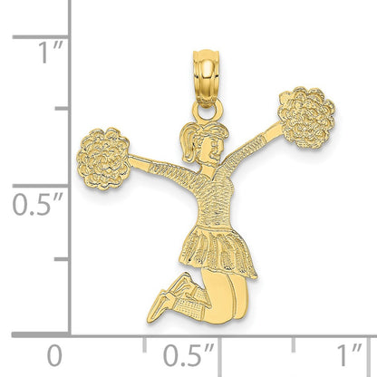 10k Cheerleader Jumping with Pom-Poms Charm