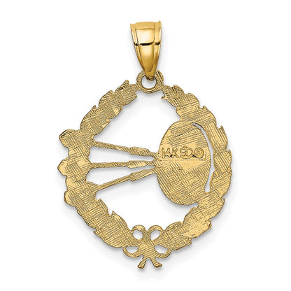 10k Dart Board and Darts in Wreath Charm