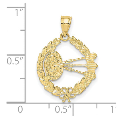 10k Dart Board and Darts in Wreath Charm