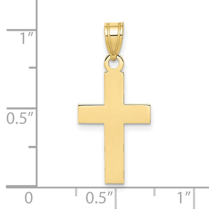 10K Polished Latin Cross Charm