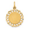 10k Circle with Scalloped Filigree Edges Charm