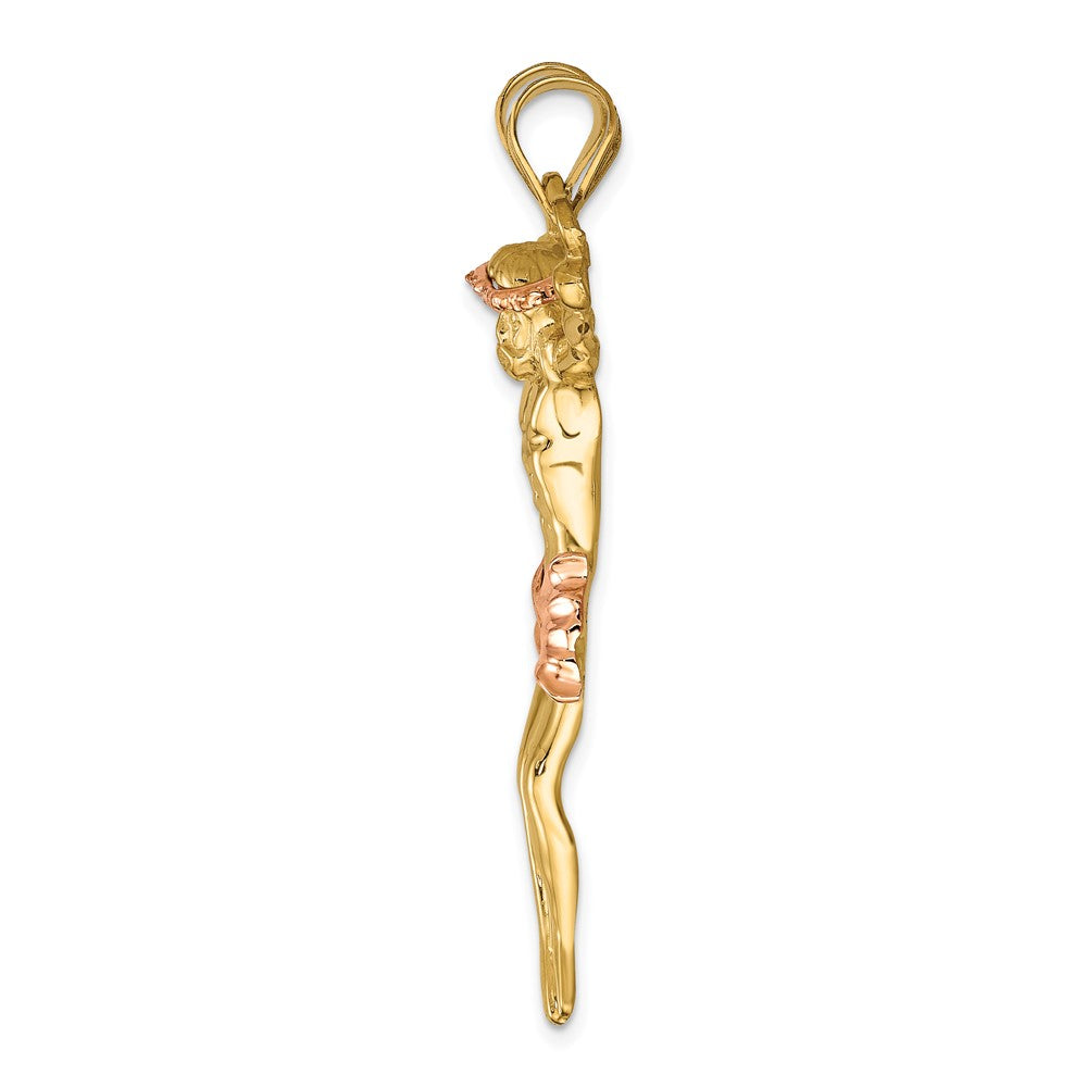 10k Two-tone Rose Large Corpus Pendant