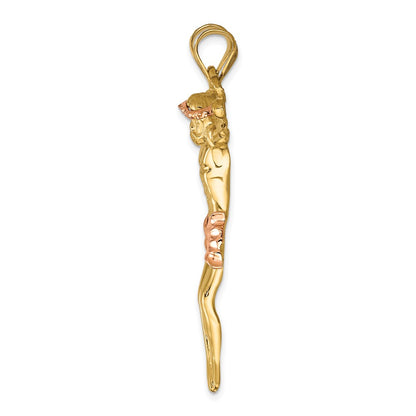 10k Two-tone Rose Large Corpus Pendant