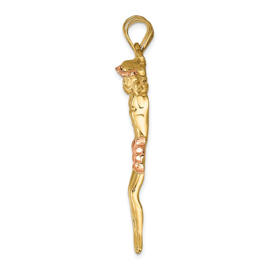 10k Two-tone Rose Large Corpus Pendant