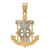10k Two-tone Diamond-cut Mariners Crucifix Pendant