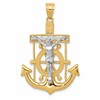 10k Two-tone Diamond-cut Mariners Crucifix Pendant