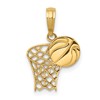 10K Basketball Hoop And Ball Pendant