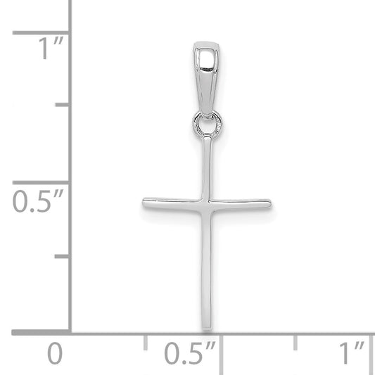 10K White Gold Polished Cross Pendant