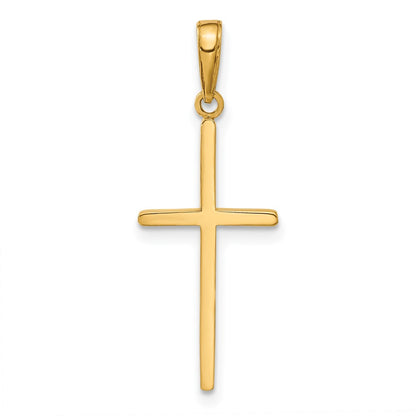 10K Polished Cross Pendant