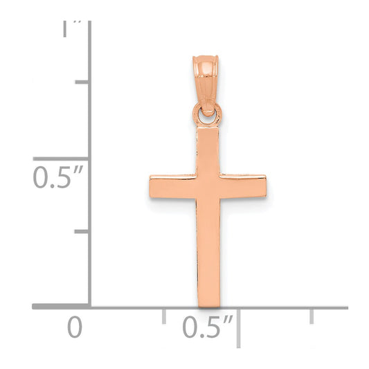 10k Rose Gold Polished Latin Cross Pendant