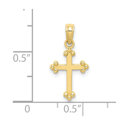 10K Small Budded Cross Charm