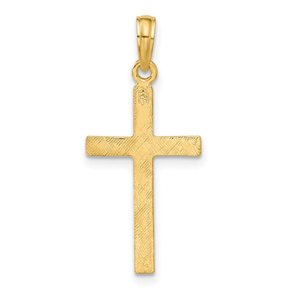 10K Textured Latin Cross Pendant