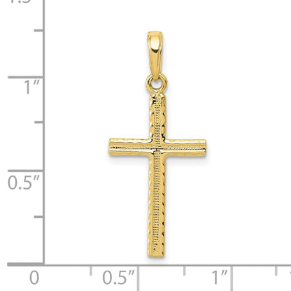 10K Textured Latin Cross Pendant