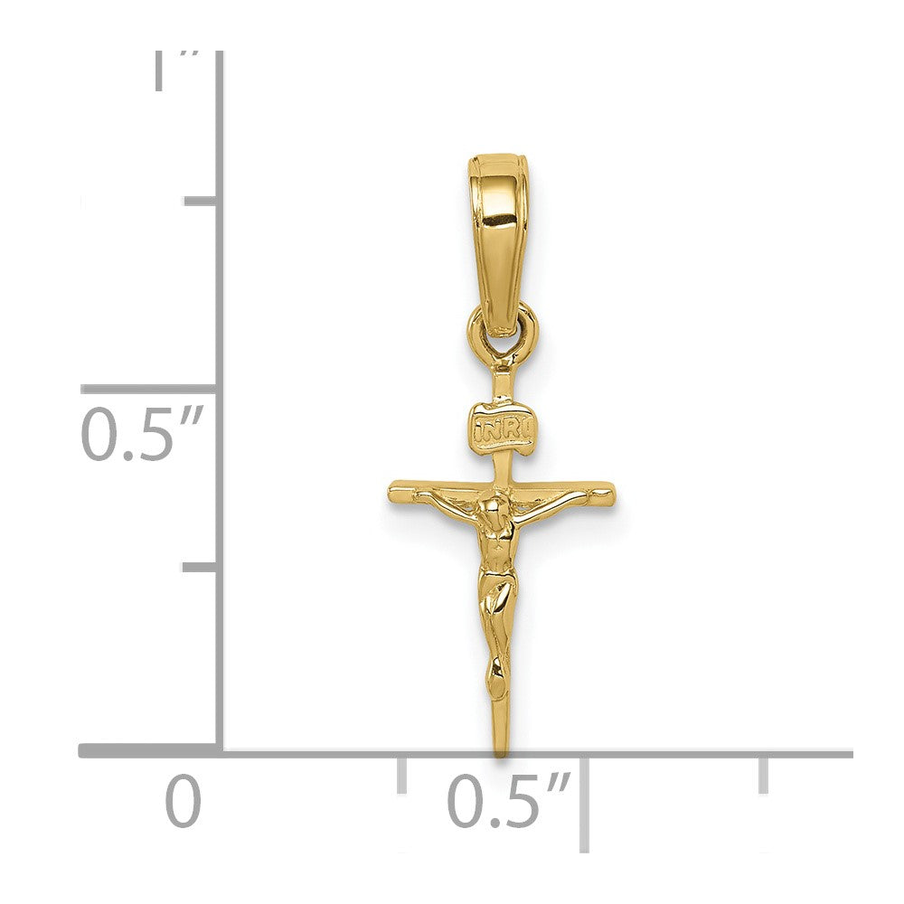 10K Small INRI Crucifix Pendant